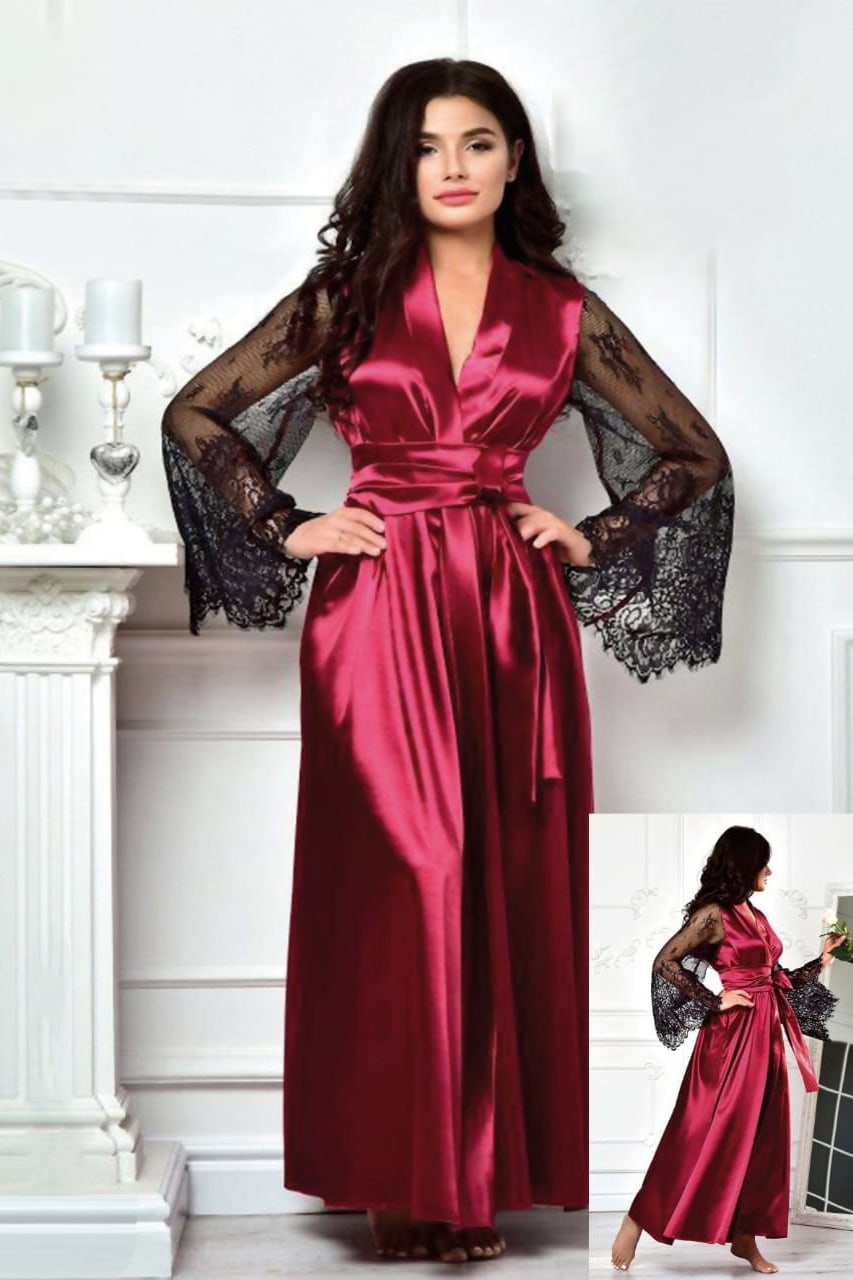 Product Reviews | Long Satin lingerie robe | Wholesale Long Satin ...